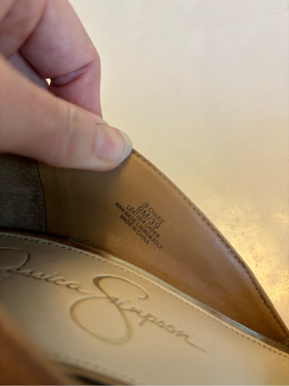 Jessica Simpson Taupe Laser-Cut Pointed Pumps - Picture 5 of 5
